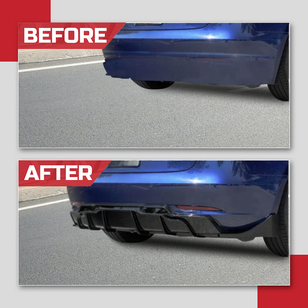 tesla model 3 rear bumper diffuser
