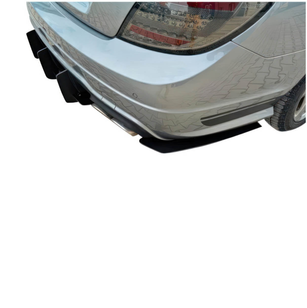 Shark Fin Rear Diffuser - 2007-2011 Mercedes Benz C-Class W204 Sedan