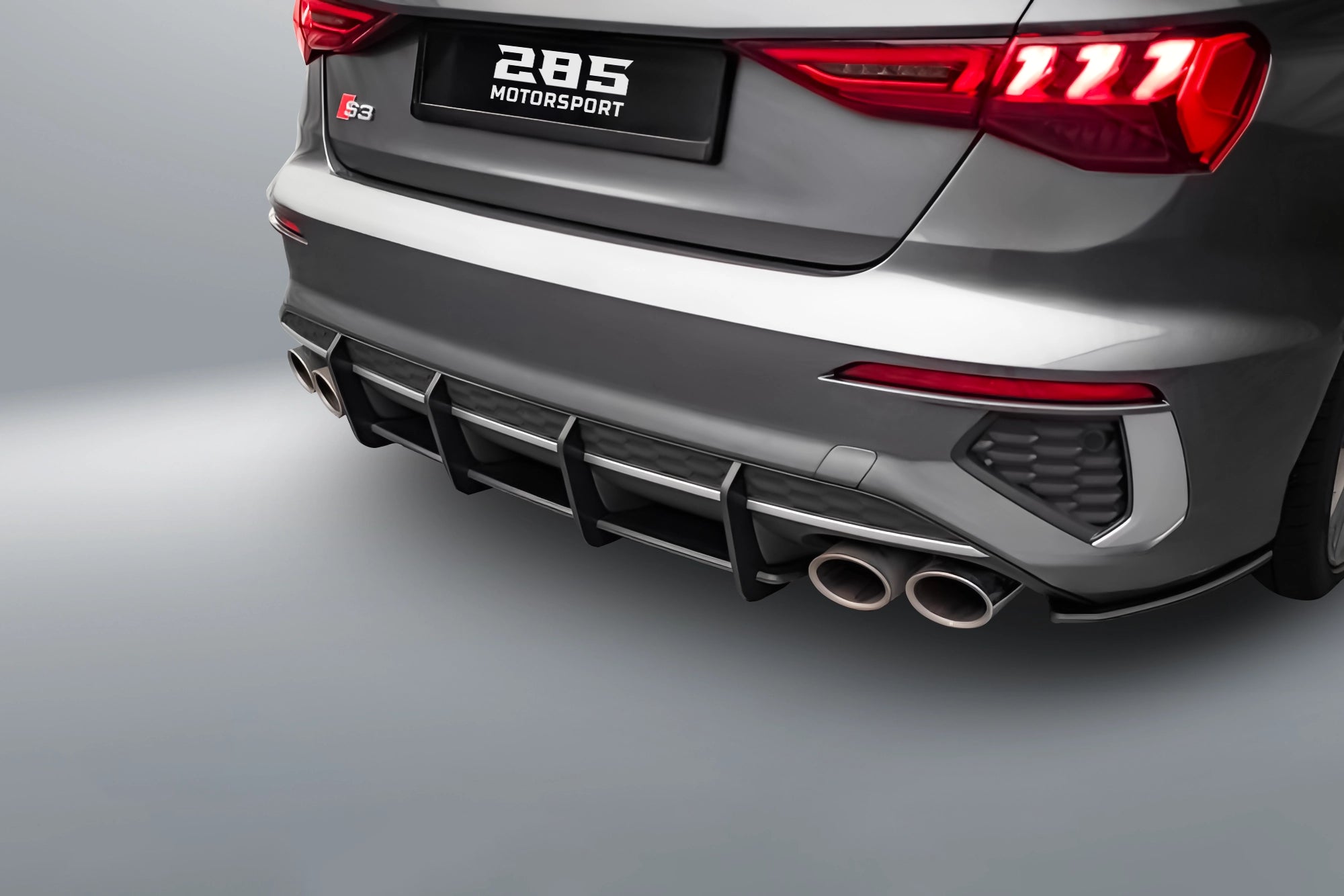 S3 Style Shark Fin Rear Diffuser - 2021-2025 Audi A3 / A3 S-line / S3 8Y Sedan