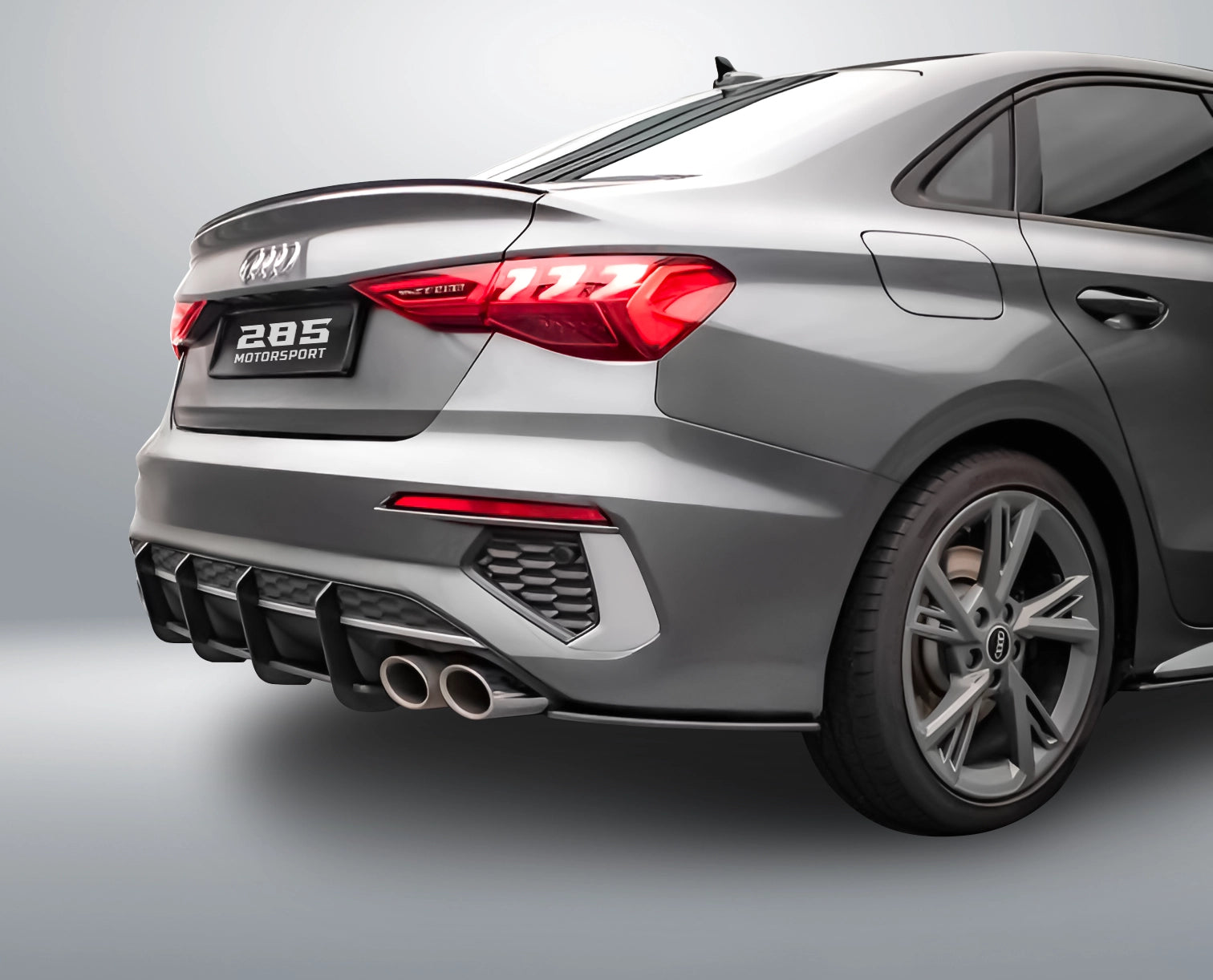 S3 Style Shark Fin Rear Diffuser - 2021-2025 Audi A3 / A3 S-line / S3 8Y Sedan