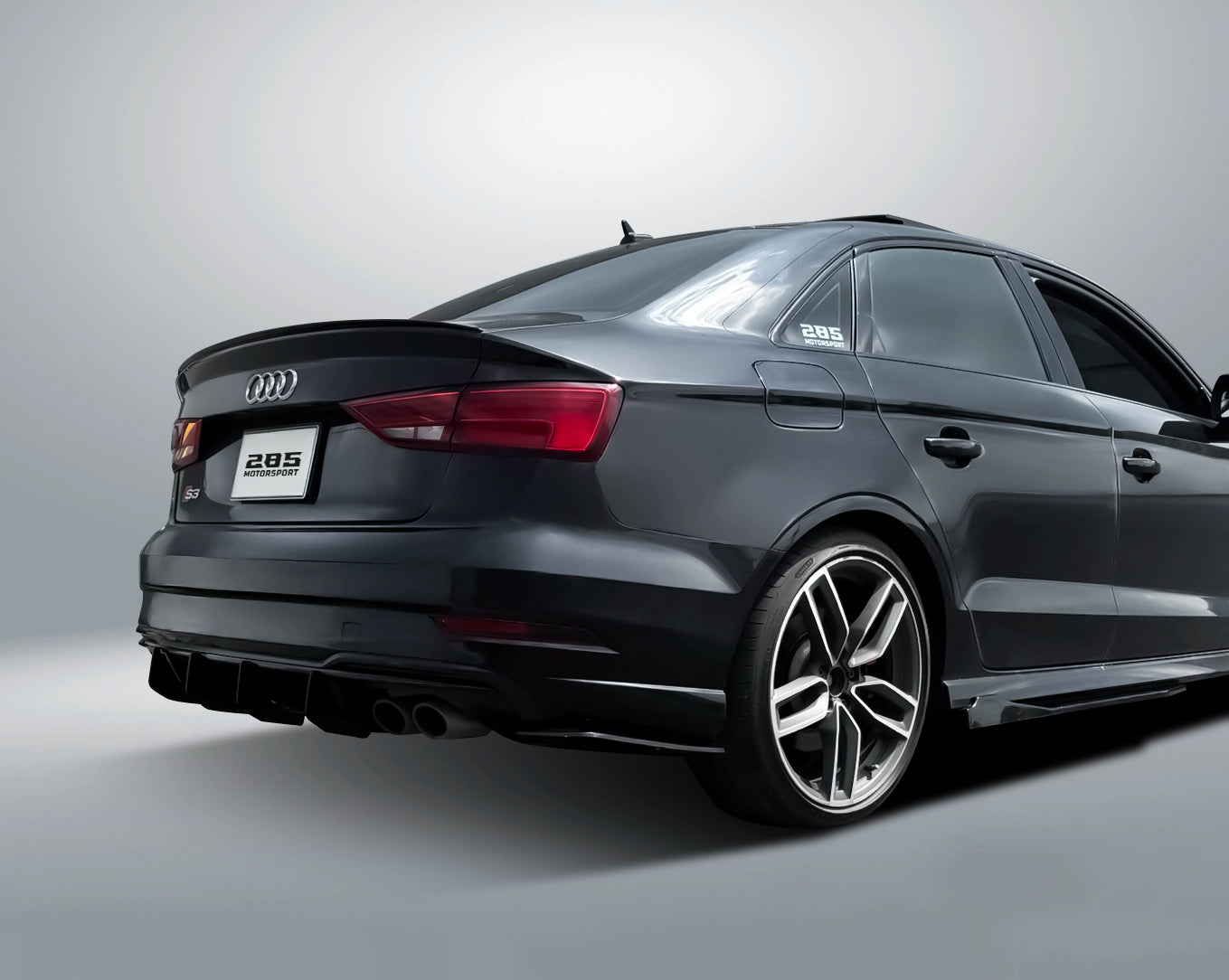 Shark Fin Rear Diffuser - 2017-2020 Audi A3 / A3 S-Line / S3 8V Sedan