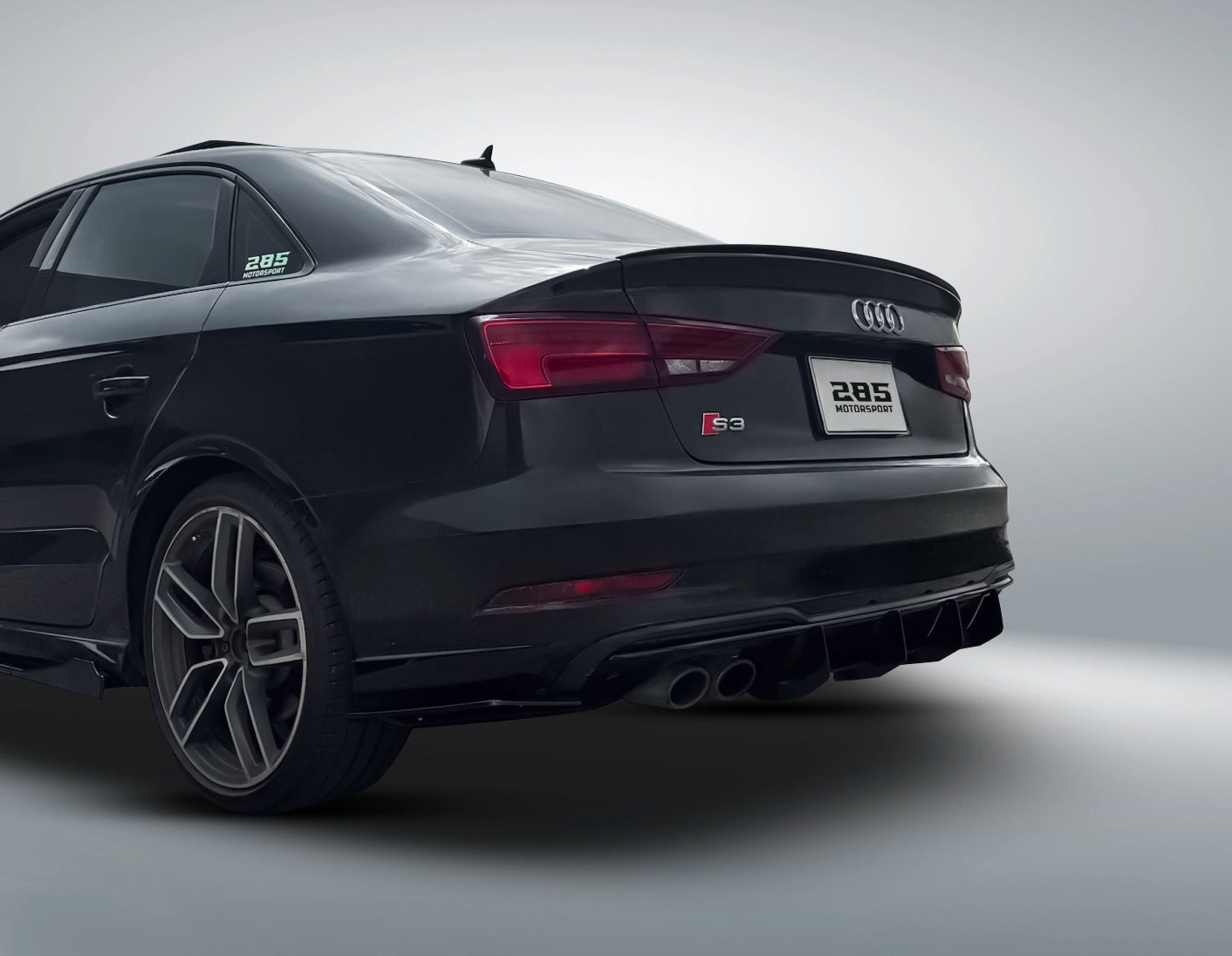 Shark Fin Rear Diffuser - 2017-2020 Audi A3 / A3 S-Line / S3 8V Sedan