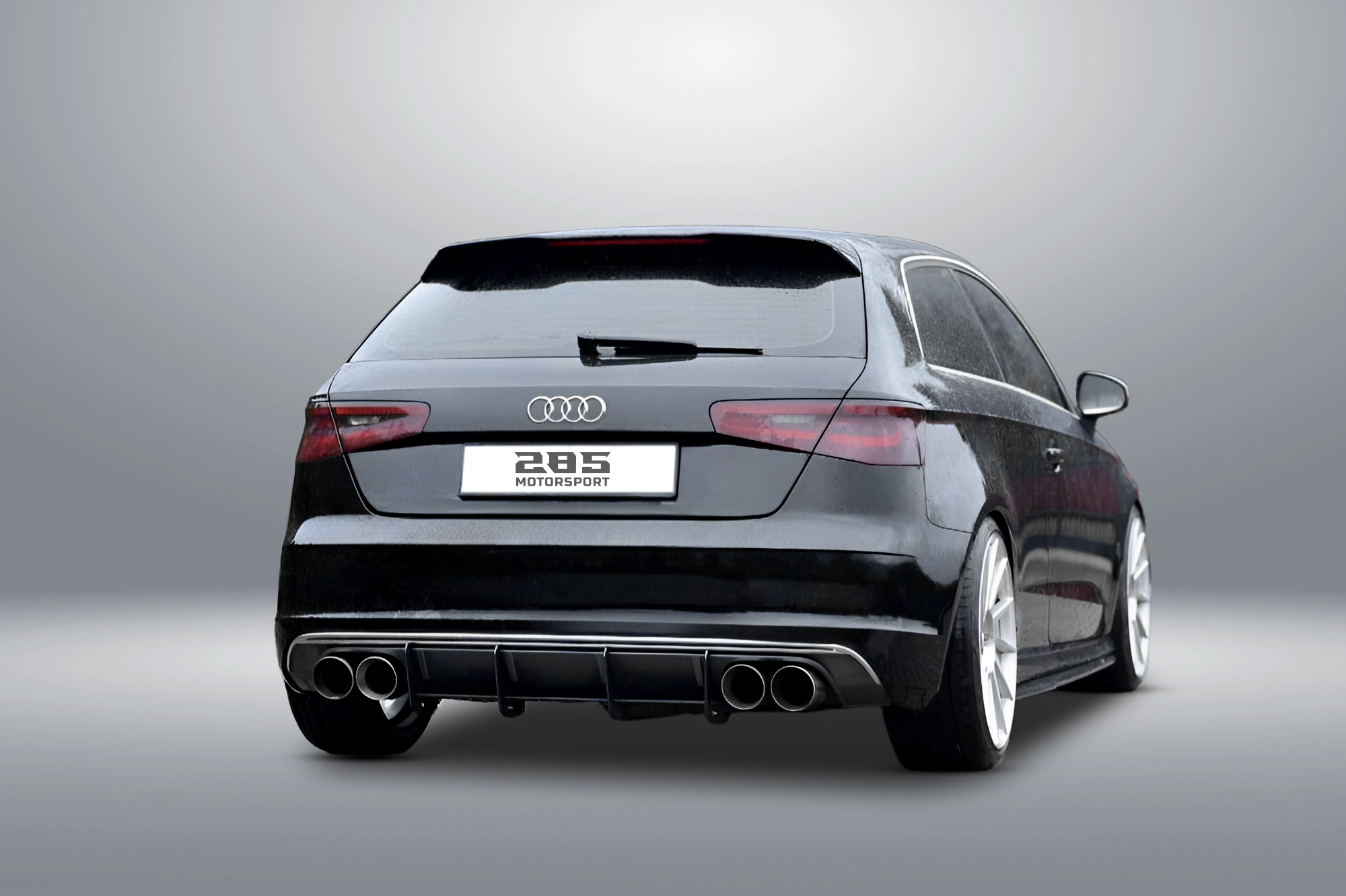 Shark Fin Rear Diffuser - 2015-2020 Audi A3 / A3 S-Line 8V Hatchback