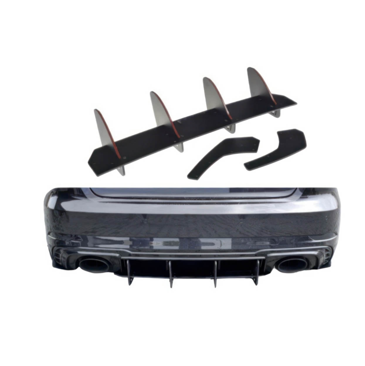 Shark Fin Rear Diffuser - 2017-2020 Audi RS3 8V Sedan