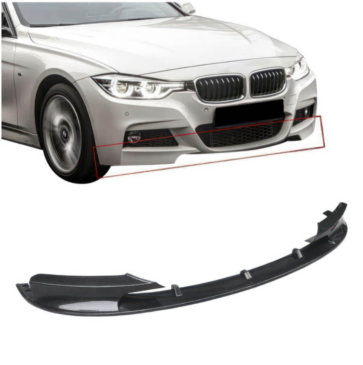 Front Lip M Bumper for BMW 3 Series Sport 2011-2015 F30 and 2015-2018 F30 fl