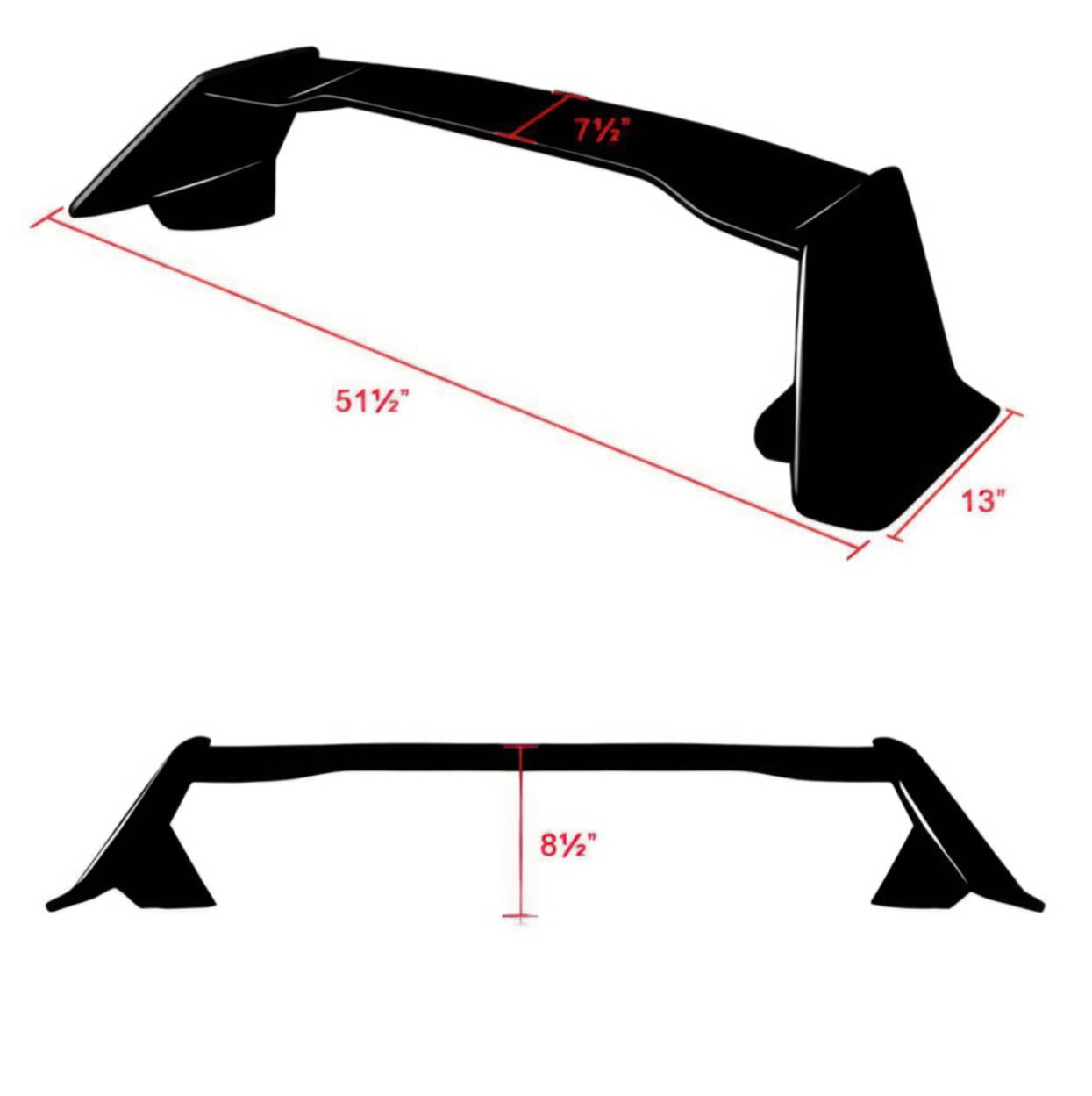 Type R Style Rear Wing - 2016-2021 Honda Civic 10th Gen Sedan