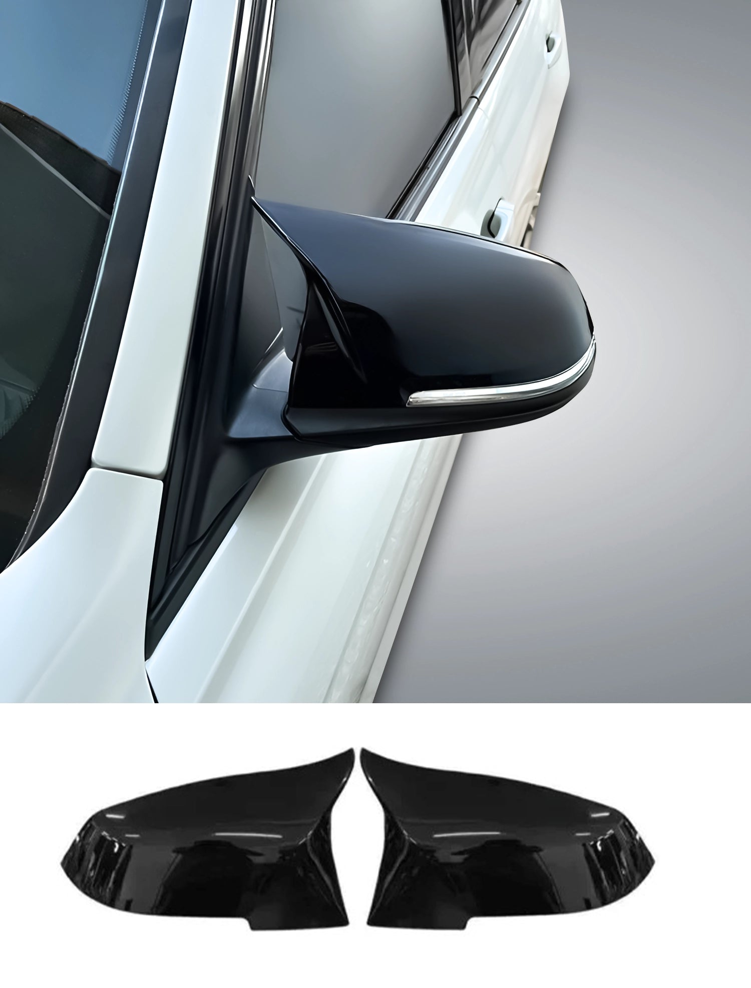 Wing Mirror Cover Cap Gloss Black For BMW F20 F21 F30 F31 F32 F36 X1 E - Foto 3