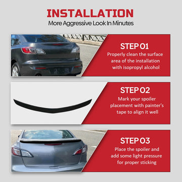 OEM Style Trunk Spoiler - 2009-2013 Mazda 3 2nd Gen Sedan