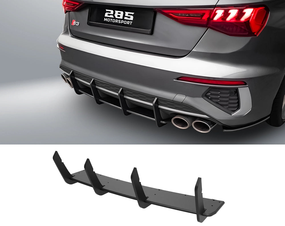 S3 Style Shark Fin Rear Diffuser - 2021-2025 Audi A3 / A3 S-line / S3 8Y Sedan