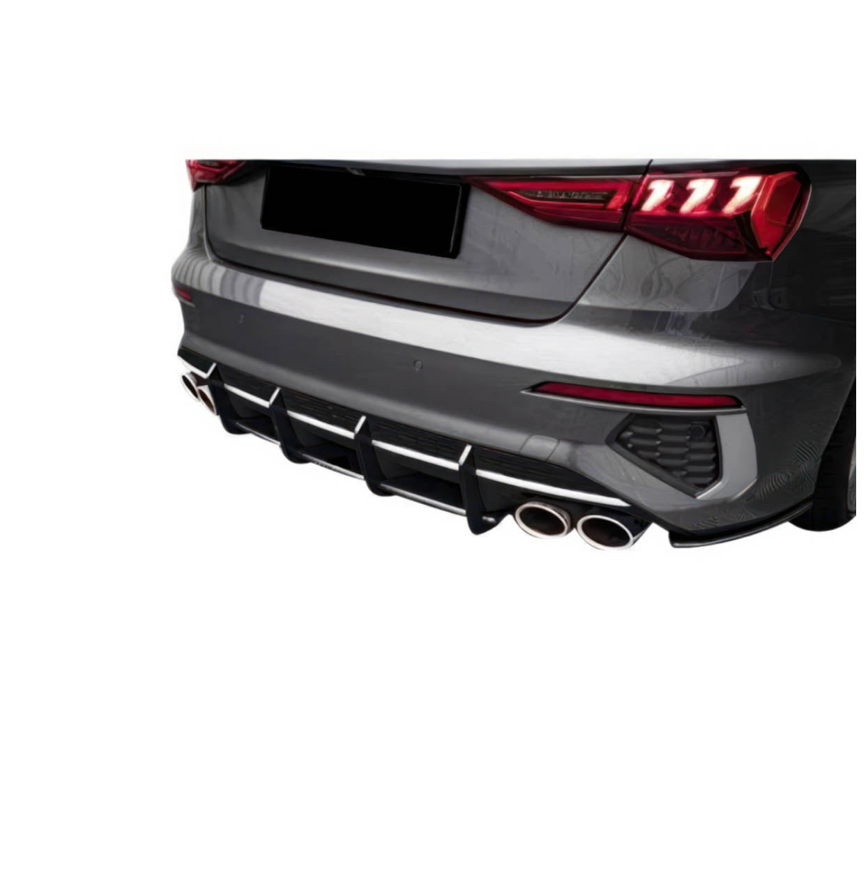 15-20 Audi A3/S3/S-Line 8V | Rear Fin Diffuser | Gloss Black