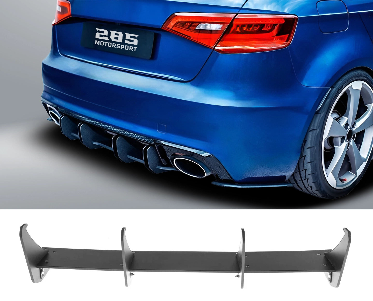Shark Fin Rear Diffuser - 2017-2020 Audi RS3 8V Hatchback