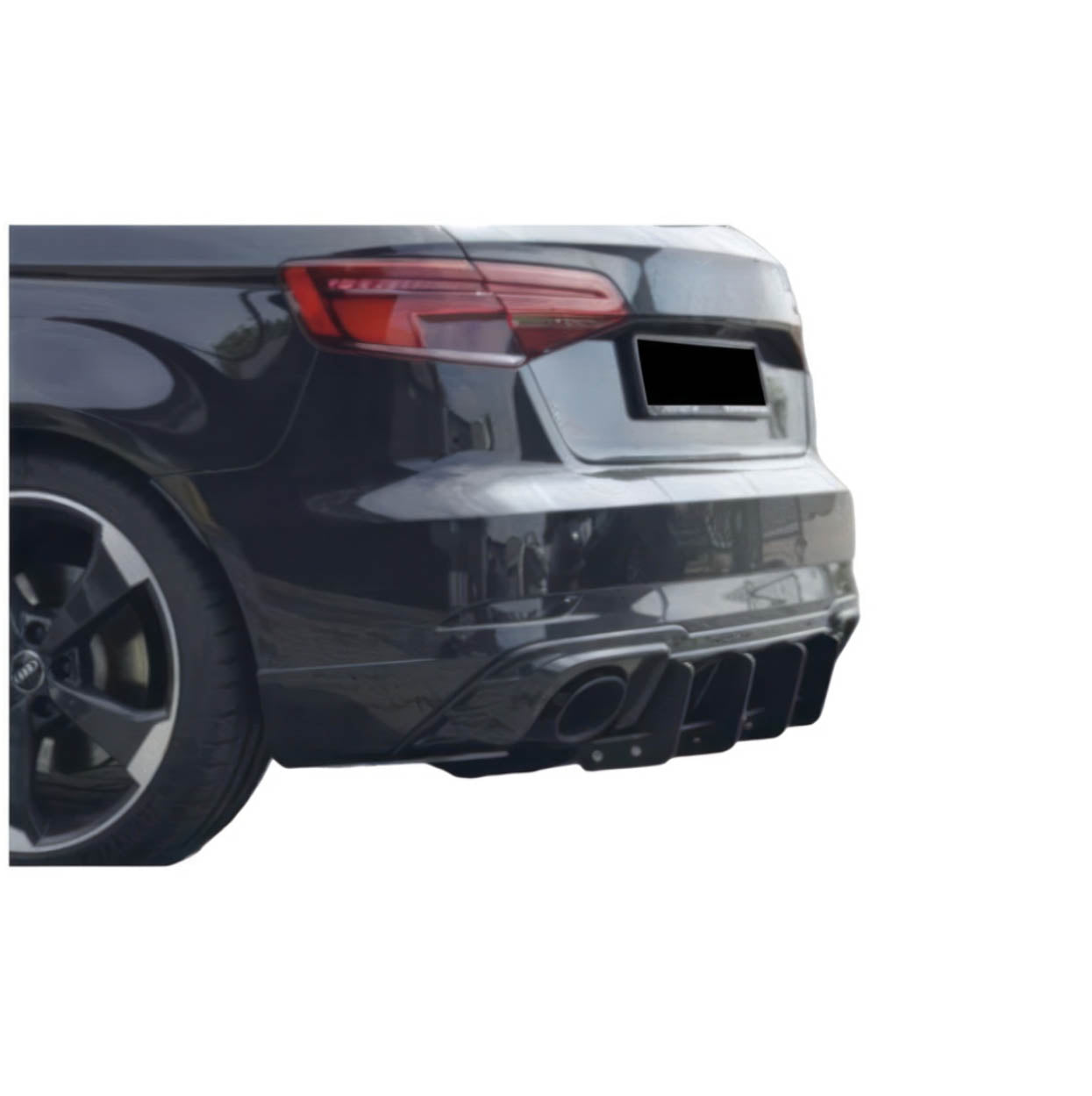 17-20 Audi 8V | Rear Fin Diffuser | Gloss Black