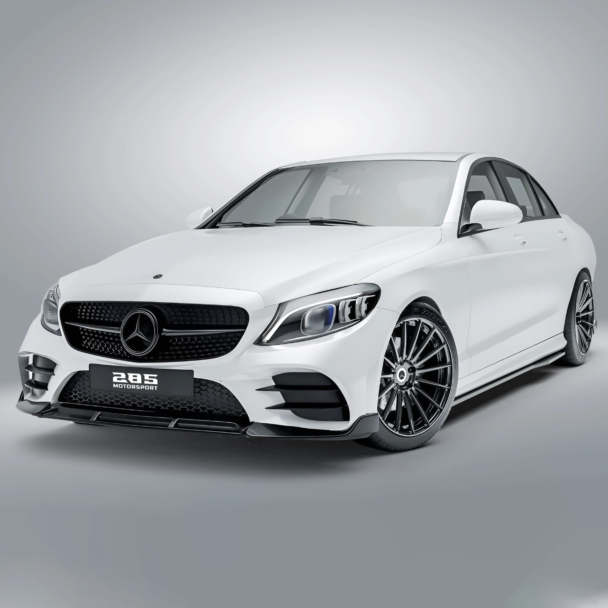 Brabus Style Front Lip Splitter - 2019-2021 Mercedes Benz C-Class W205 Sedan