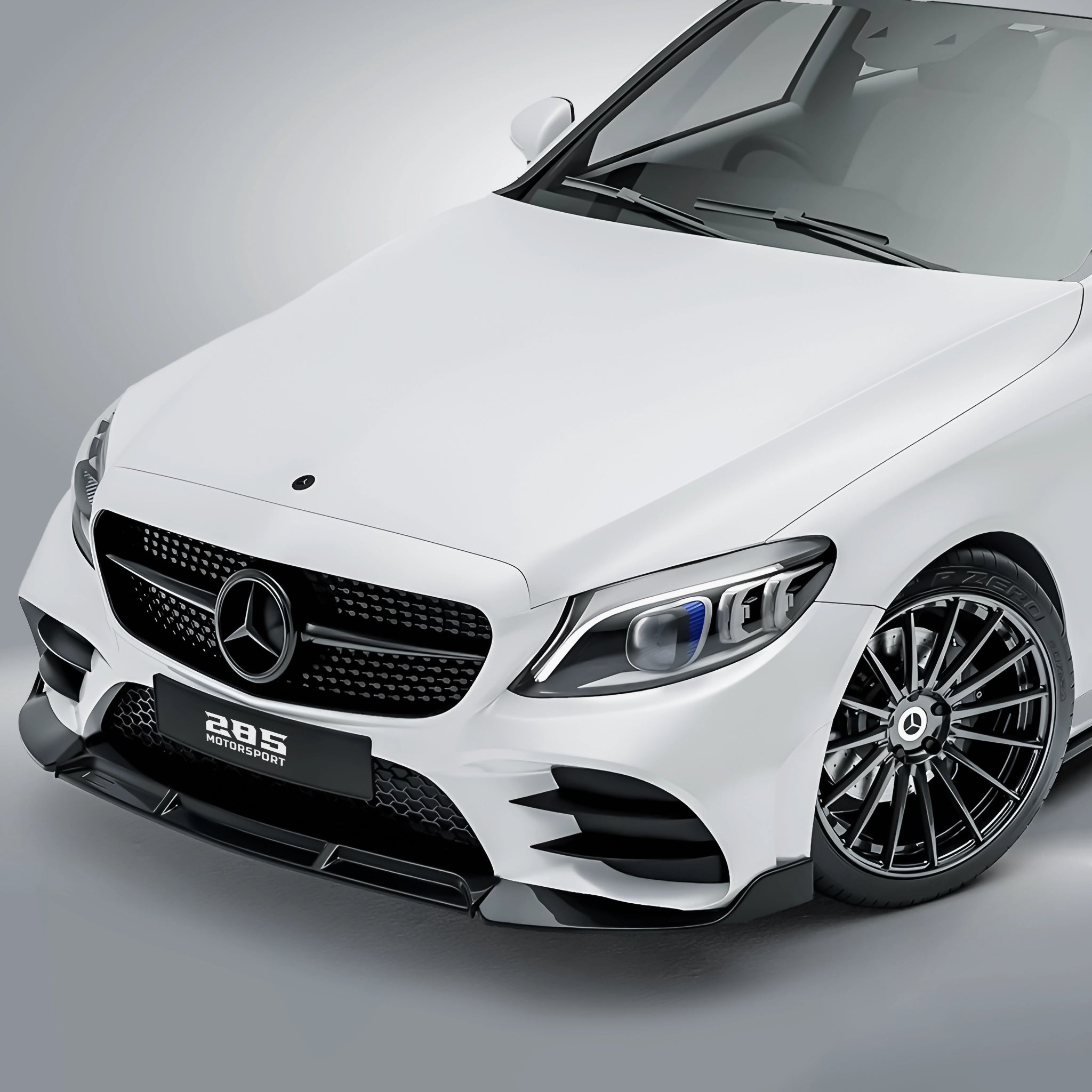 Brabus Style Front Lip Splitter - 2019-2021 Mercedes Benz C-Class W205 Sedan