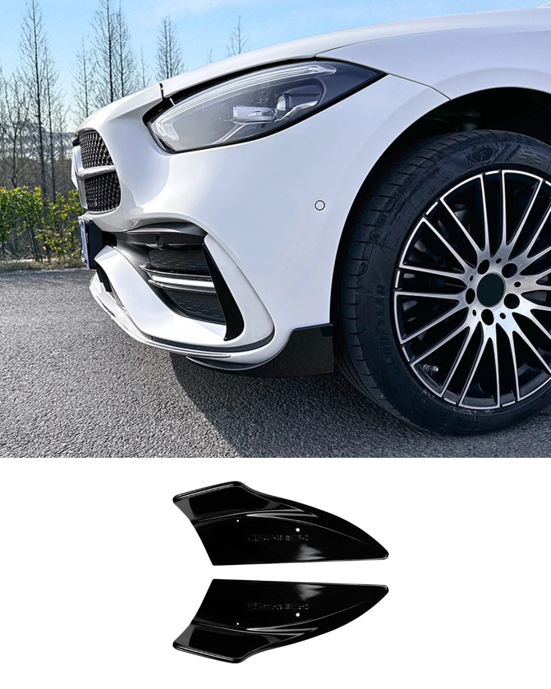 Brabus Style Front Lip (Side Corners) - 2022-2025 Mercedes Benz C-Class W206 Sedan