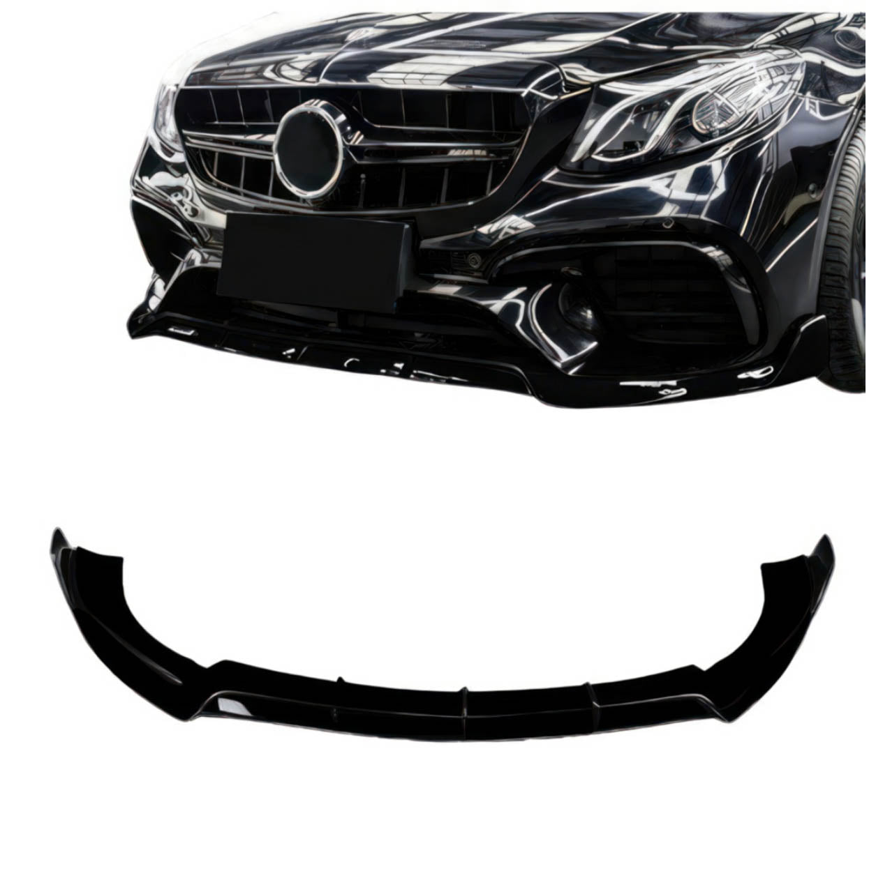 16-20 Mercedes Benz E-Class W213 Sedan | Brabus Style Front Lip Splitter | Gloss Black