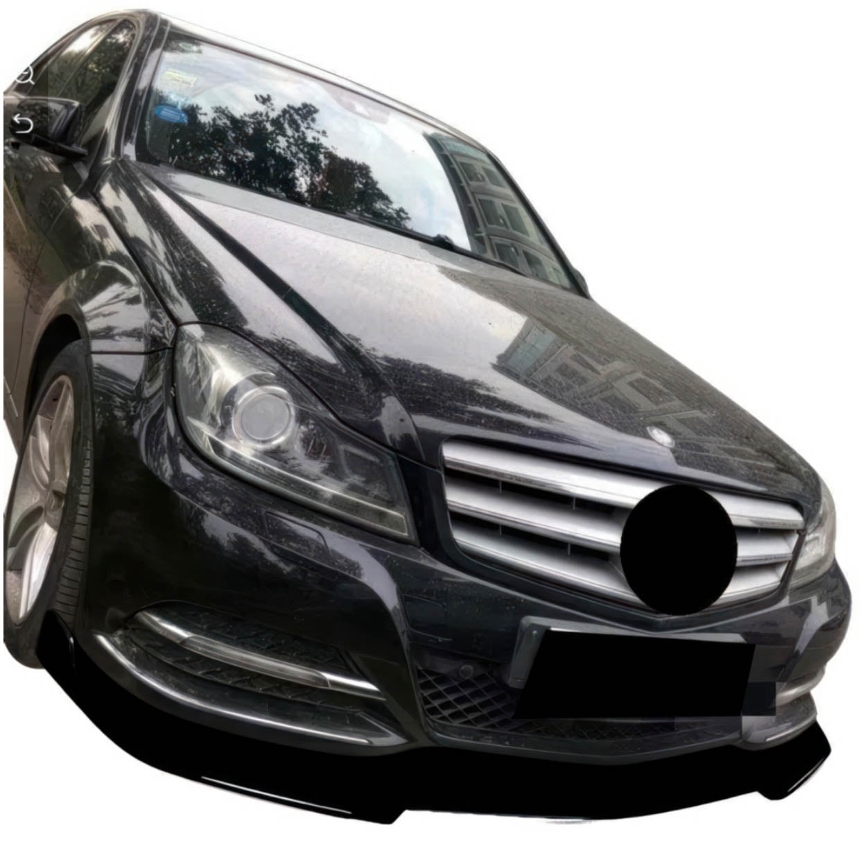 07-11 Mercedes Benz C-Class W204 Sedan | Brabus Style Front Lip Splitter | Gloss Black