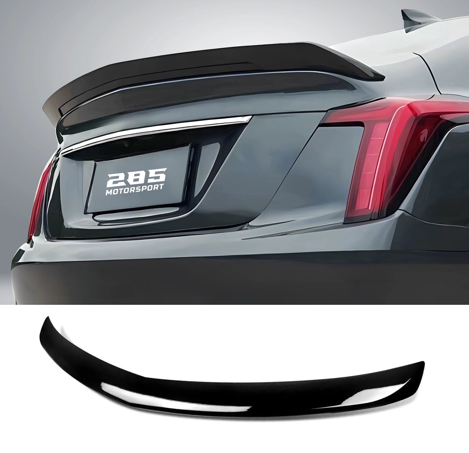 V Style Trunk Spoiler - 2020-2025 Cadillac CT5 1st Gen Sedan
