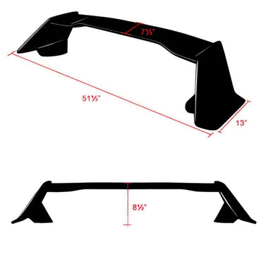 ZXMT Rear Trunk Spoiler Wing For Honda Civic 2016-2021 10th Gen Sedan – Primed Black, ABS