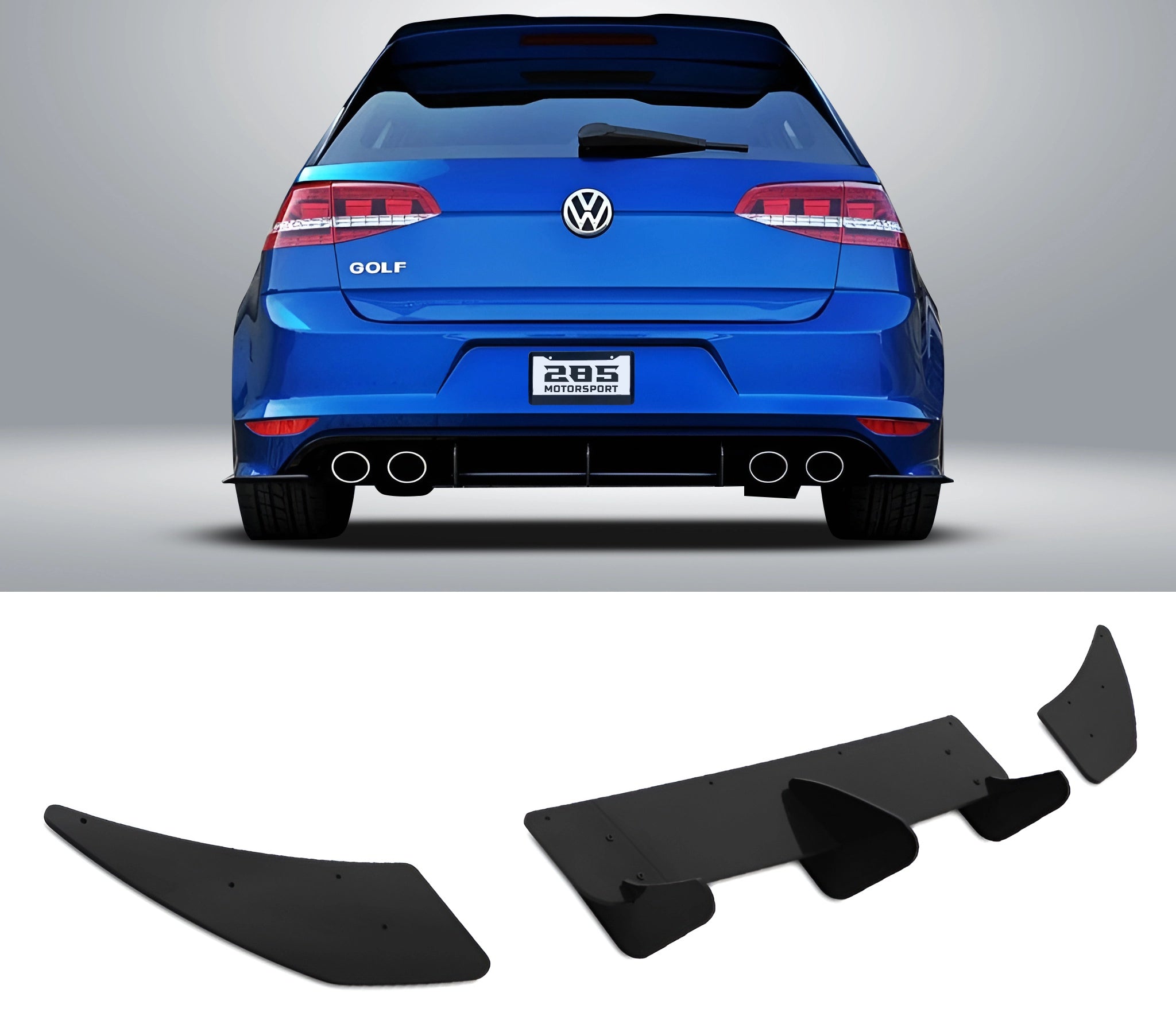 Shark Fin Rear Diffuser - 2015-2017 Golf Mk7 R-Line