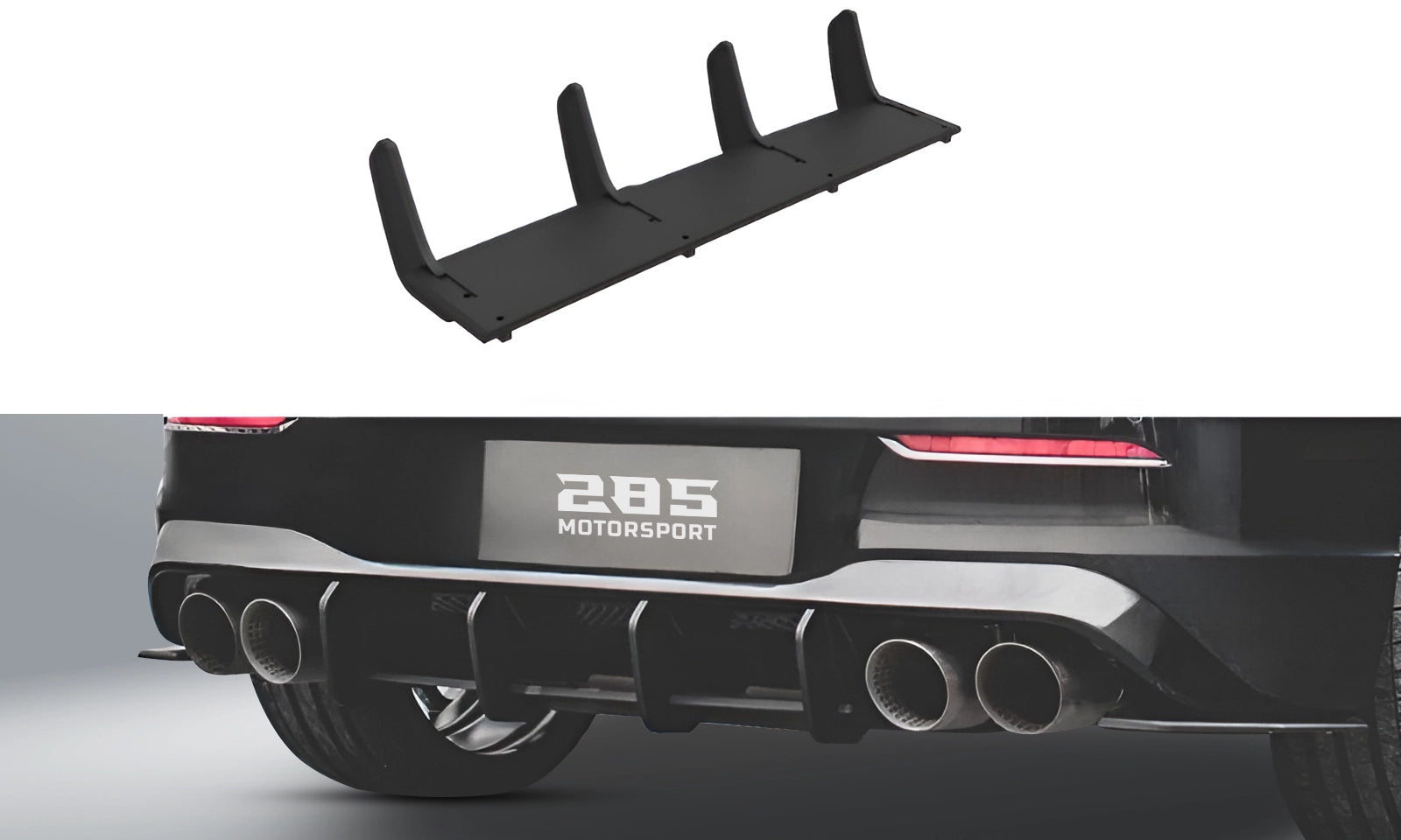 2020-2024 Volkswagen Golf R Mk8 Hatchback - Shark Fin Rear Diffuser Type 2