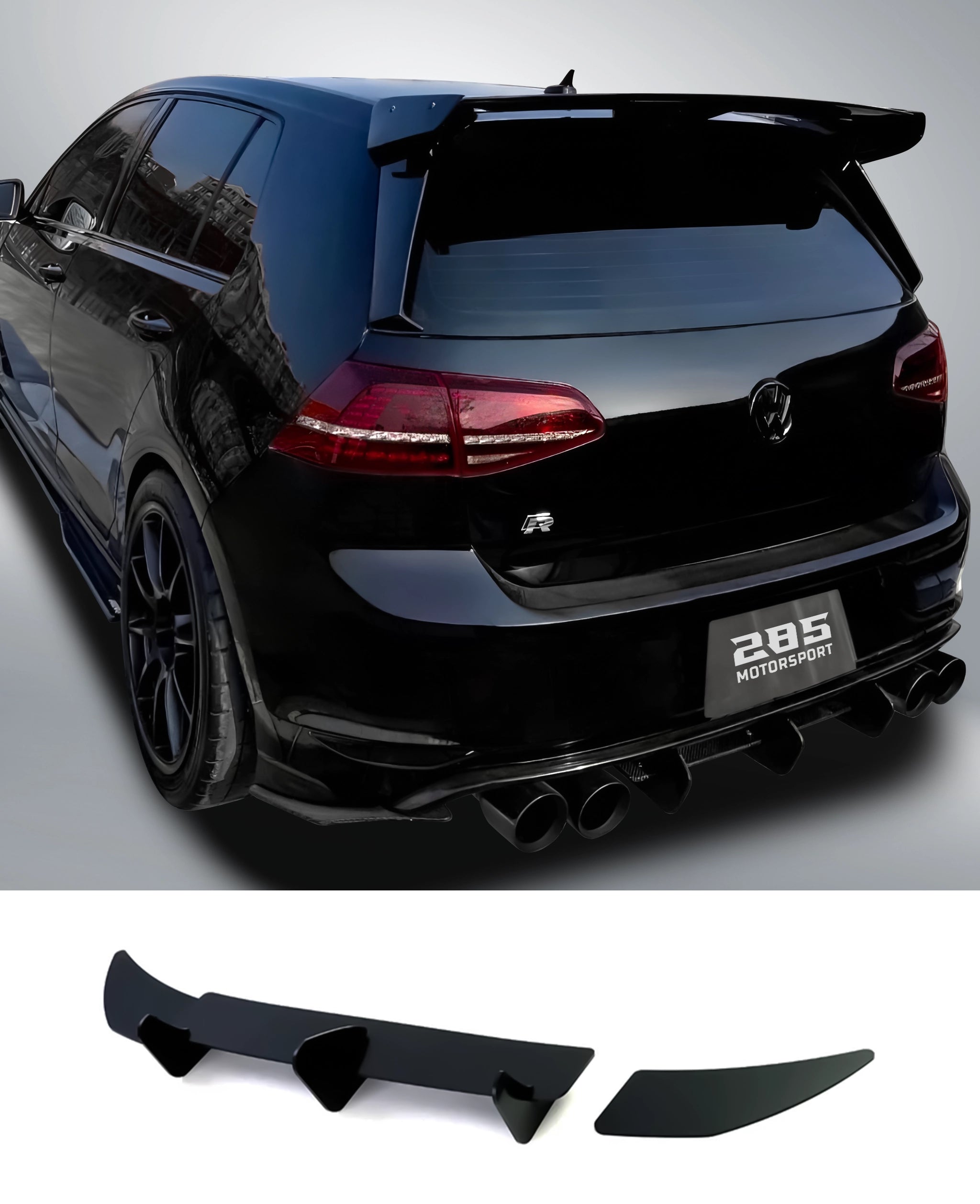 Shark Fin Rear Diffuser - 2015-2017 Golf Mk7 R