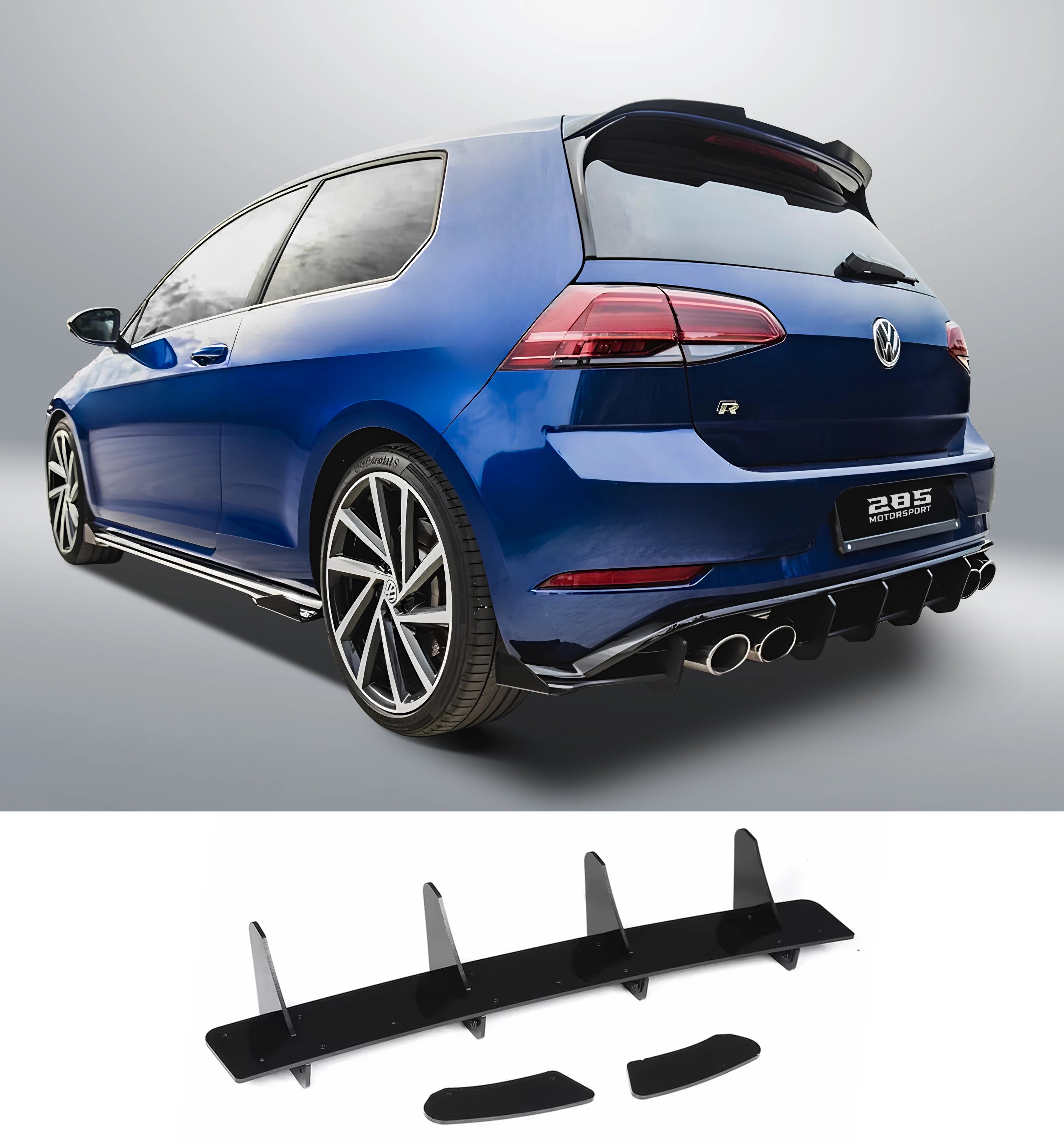 Shark Fin Rear Diffuser - 2018-2021 Golf Mk7.5 GTI