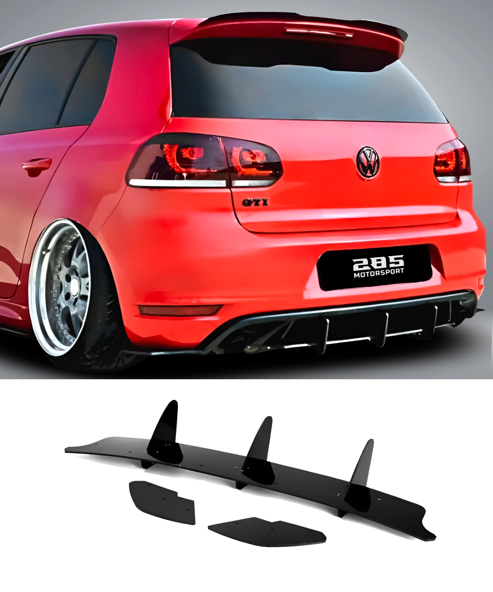 Shark Fin Rear Diffuser - 2010-2014 Golf Mk6 GTI