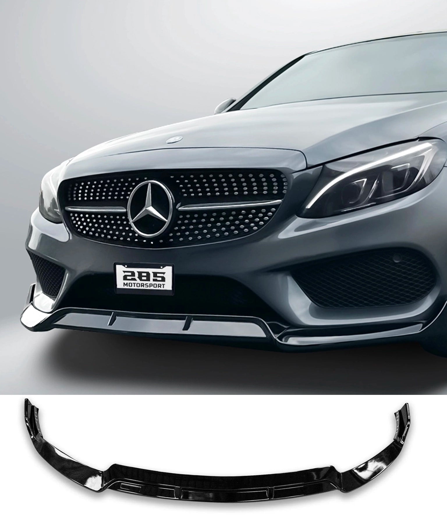 Brabus Style Front Lip Splitter - 2015-2018 Mercedes Benz C-Class W205 Sedan