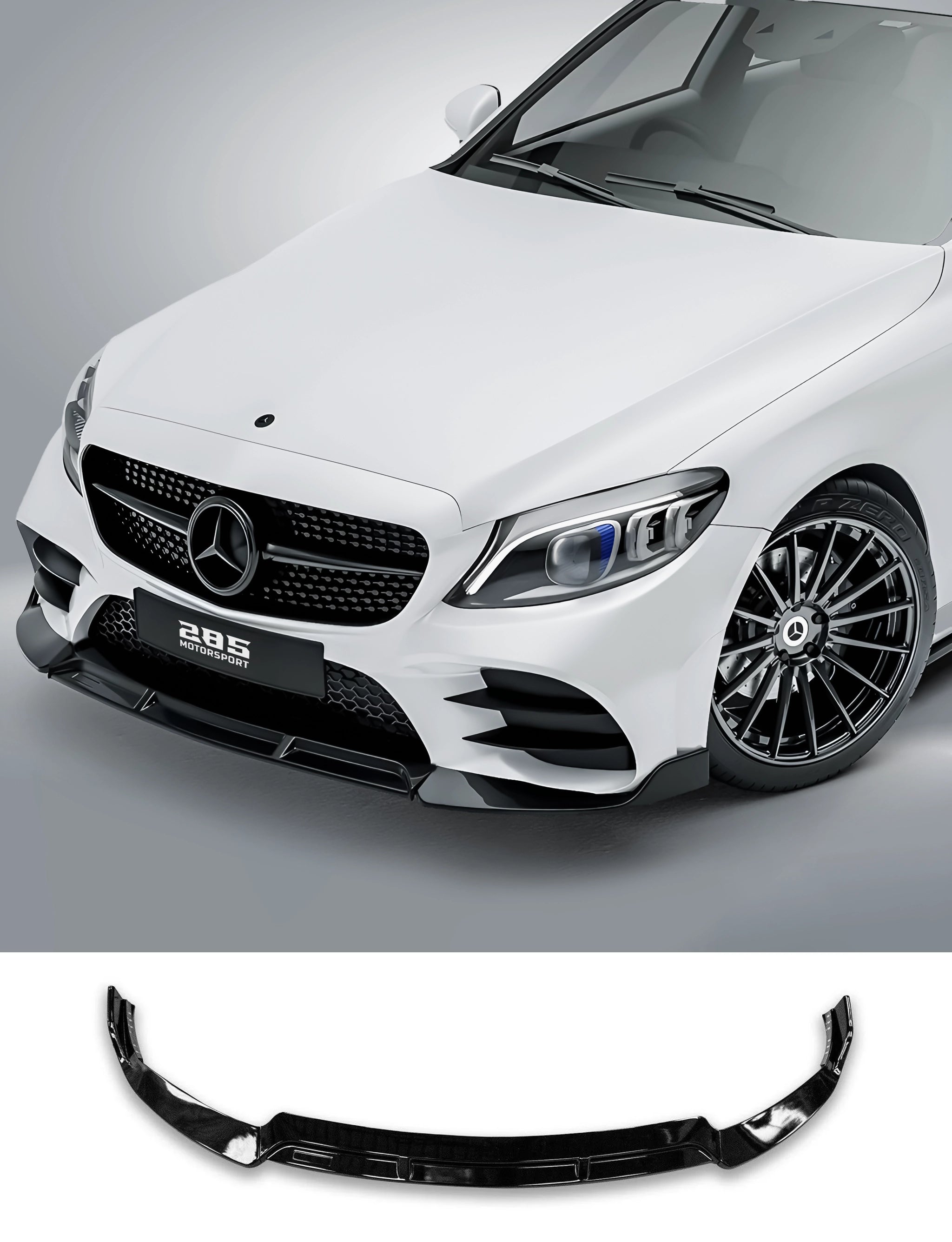 Brabus Style Front Lip Splitter - 2019-2021 Mercedes Benz C-Class W205 Sedan