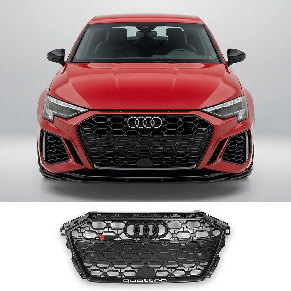 RS3 Honeycomb Grille Quattro for 2021-2024 Audi A3, A3 S-line and S3 (8Y)