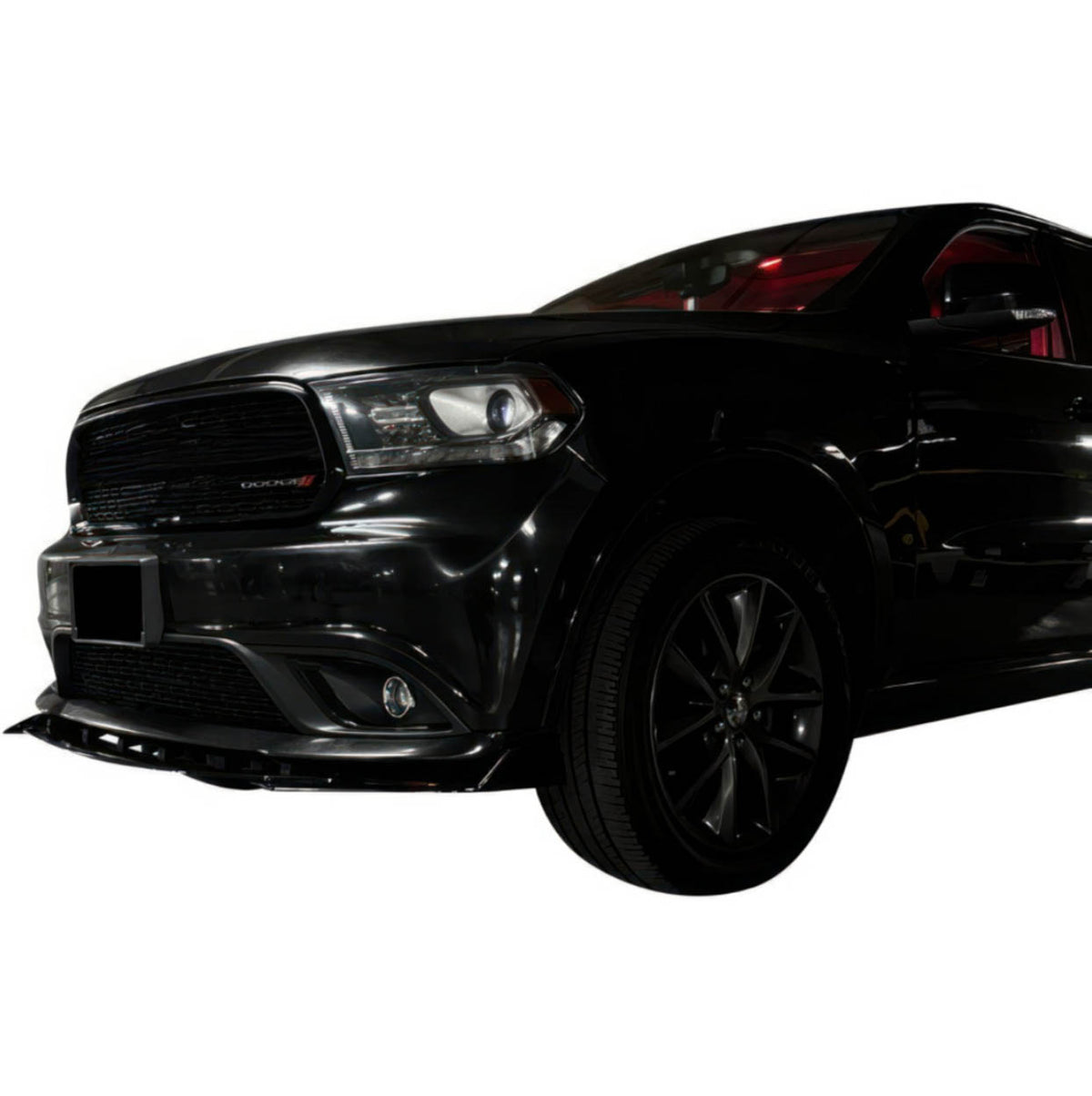 Front Bumper Red Lip Splitter Spoiler Body Kit For Dodge Durango - Glossy Black + Red