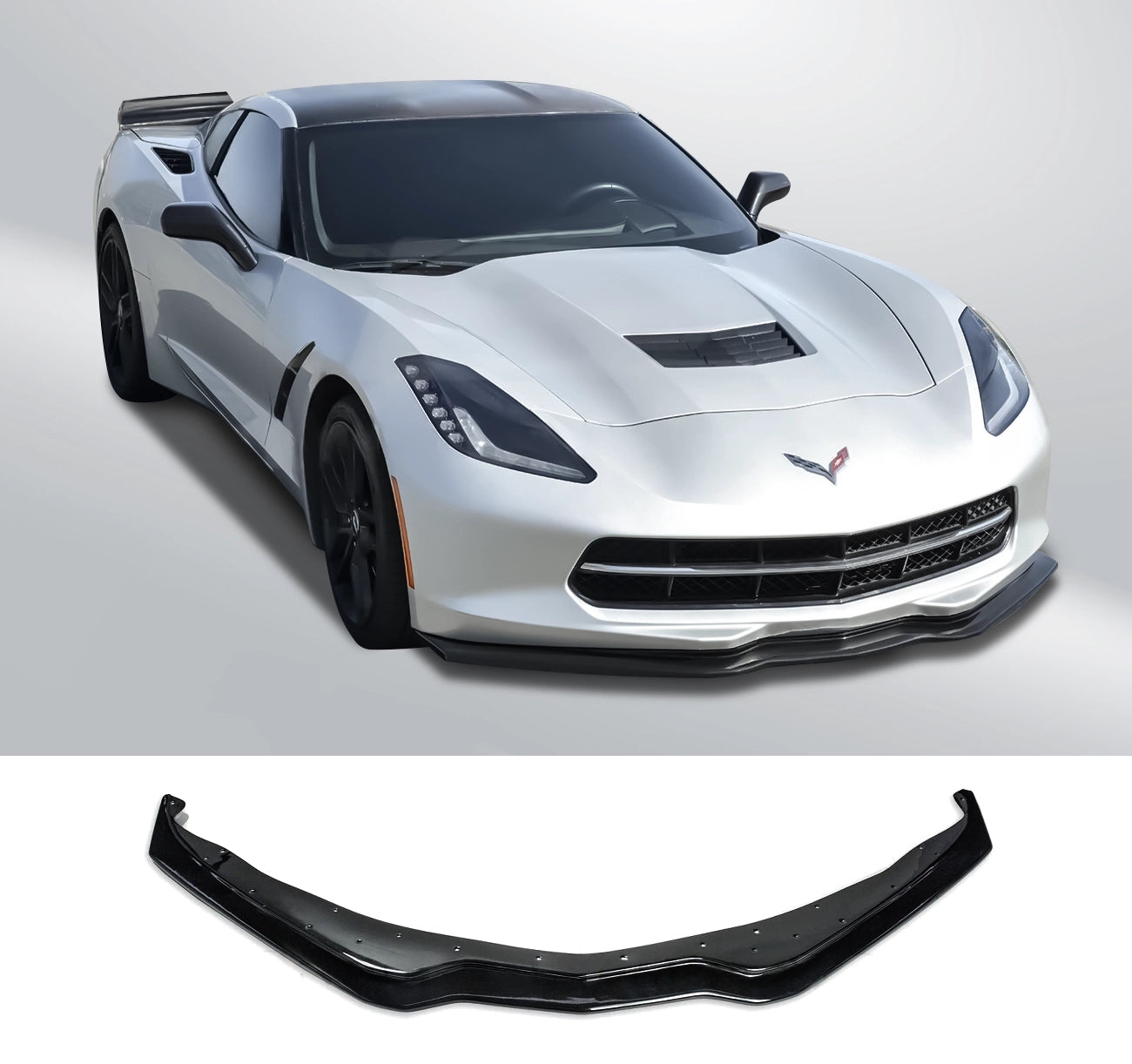2014–2019 Chevrolet Corvette (C7) Front Lip Splitter – STG3 Style