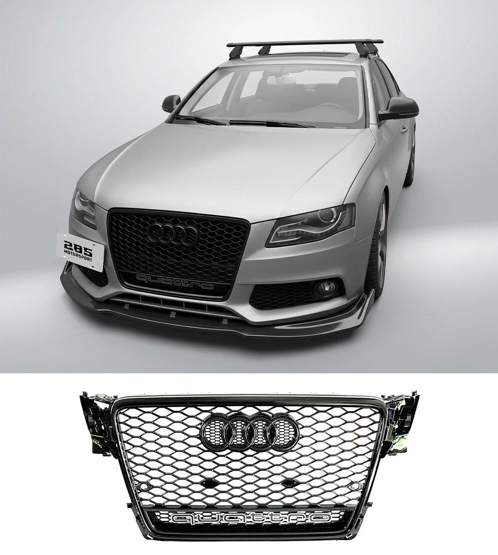 RS4 Honeycomb Grille Quattro for 2009-2011 Audi A4, A4 S-line and S4 (B8)
