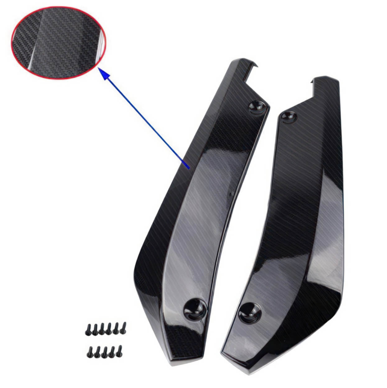 Universal Rear Corner Diffuser Splitters Pair 18cm/7in | Gloss Black
