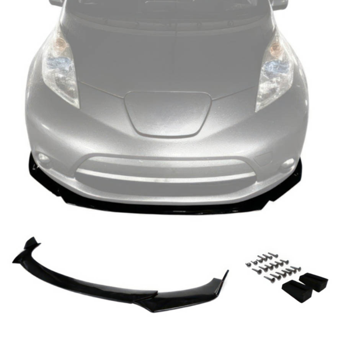 11-17 Nissan Leaf 5-door Hatchback | Front Lip Splitter | Gloss Black