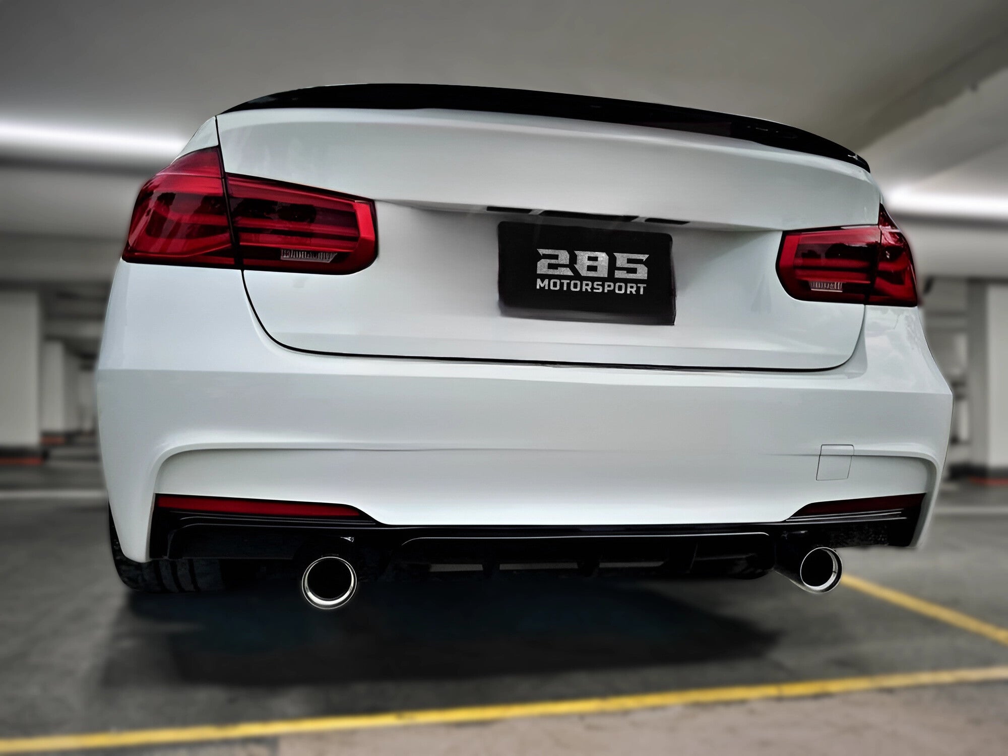 2012-2019 BMW 3 Series F30  Sedan | Rear Diffuser - Gloss Black