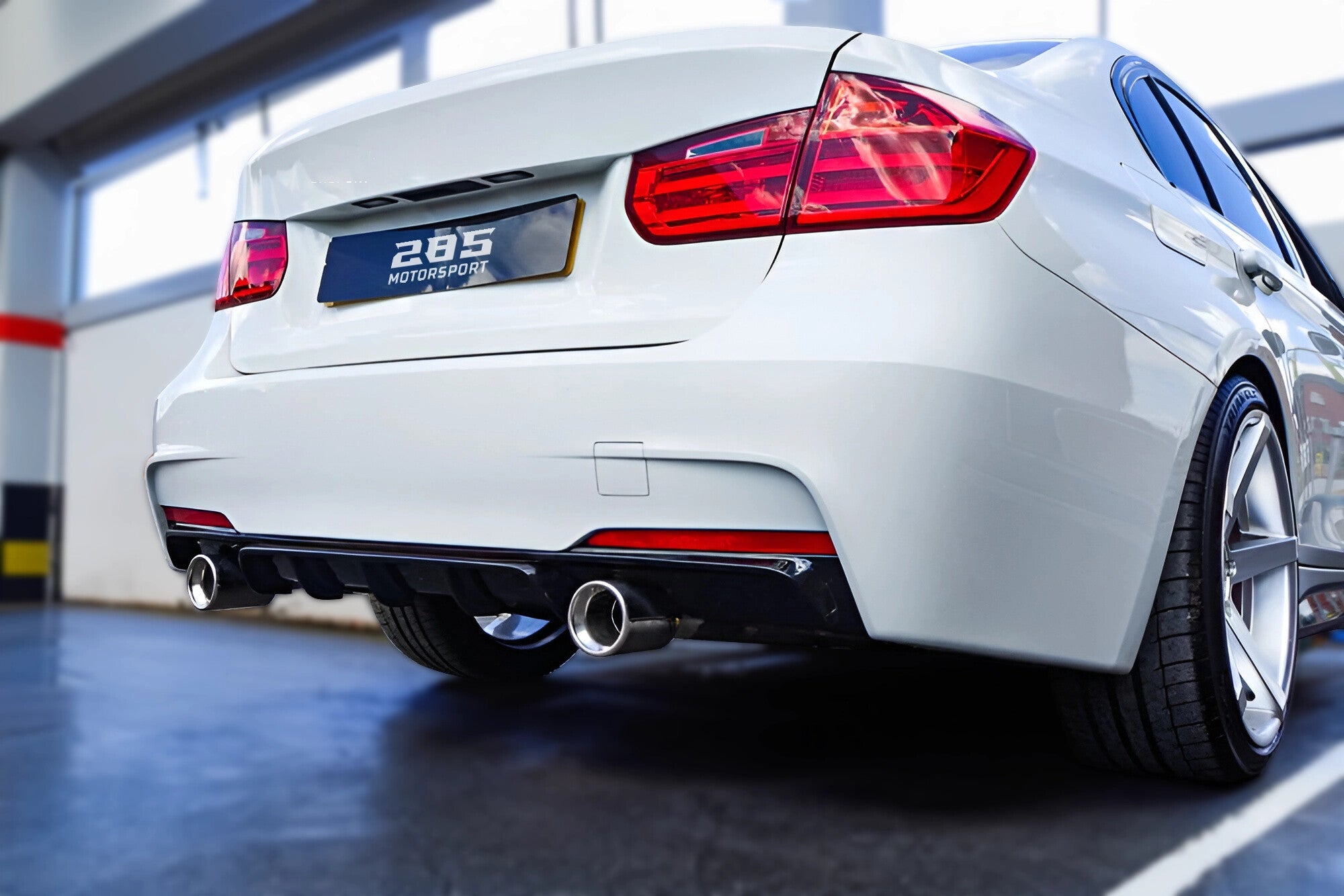 2012-2019 BMW 3 Series F30  Sedan | Rear Diffuser - Gloss Black