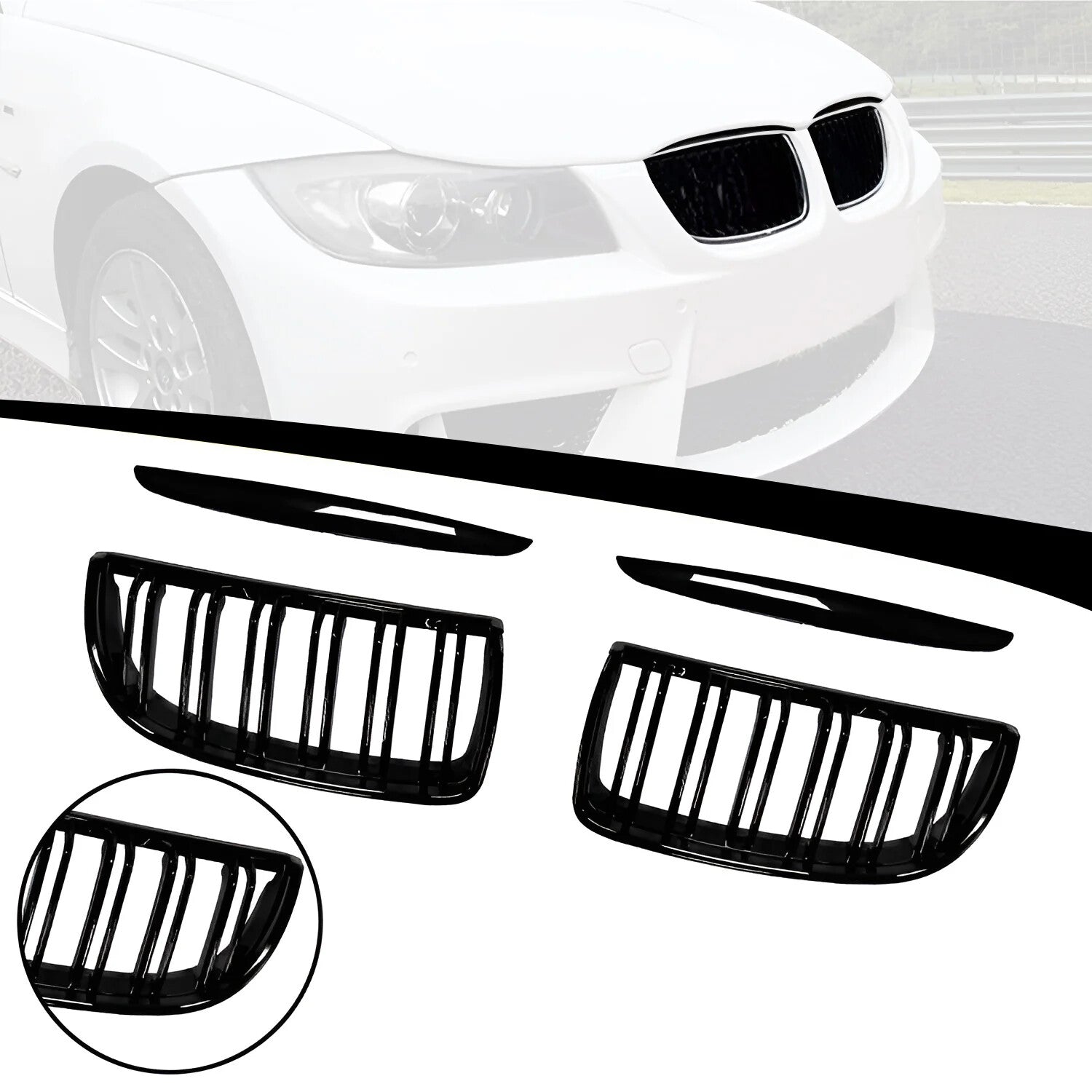 2006-2008 BMW 3 Series E90 Sedan - Kidney Style Front Grille