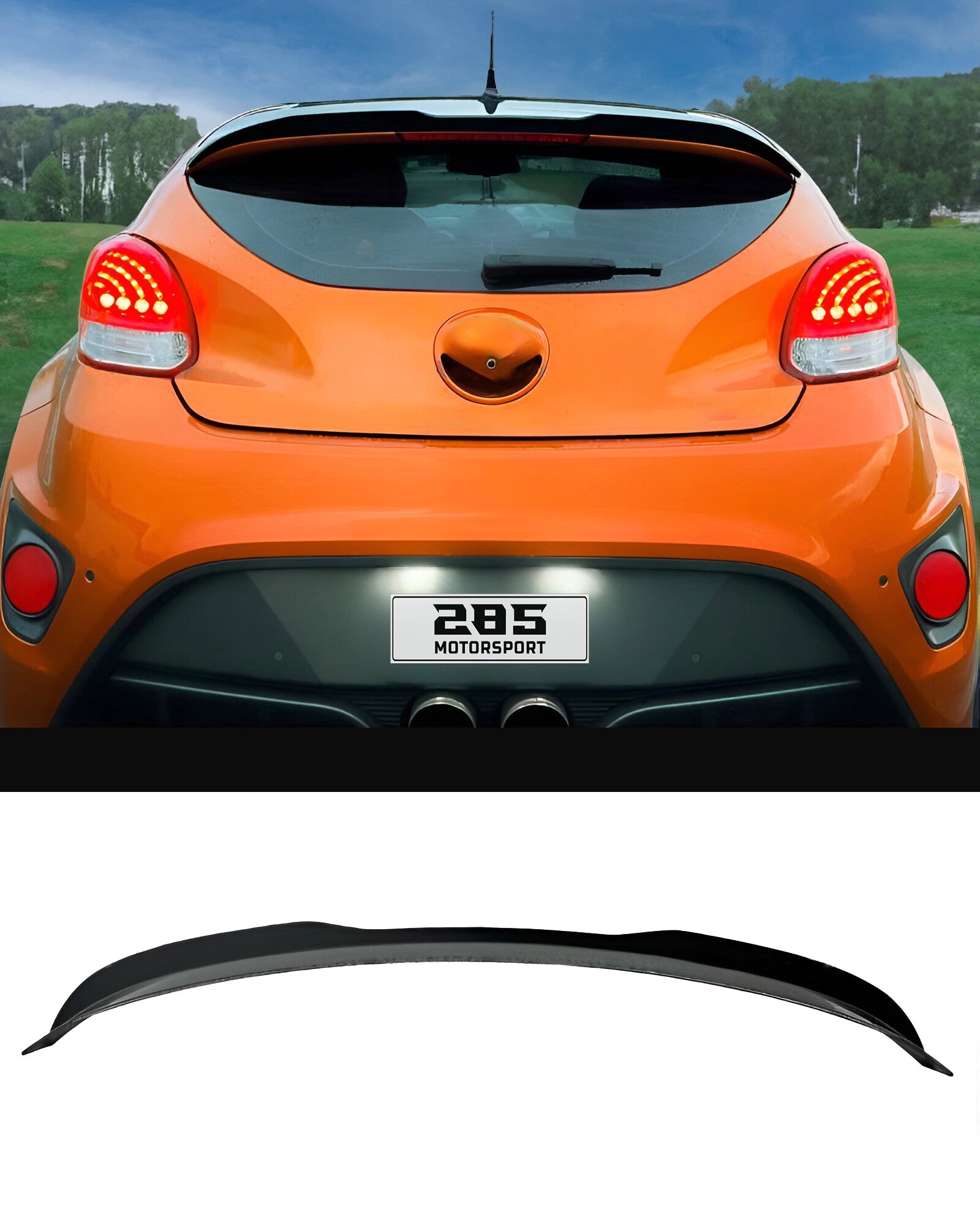 2012-2018 Hyundai Veloster Turbo Hatchback - M4 Style Rear Roof Spoiler